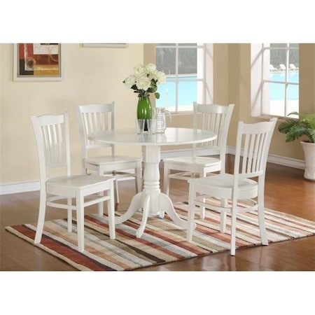 East West Furniture East West Furniture DLGR3-WHI-W 3 Piece Small Kitchen Table Set-Kitchen Table and 2 Kitchen Chairs DLGR3-WHI-W